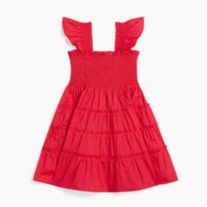 Hill House Tiny Ellie Nap Dress in Raspberry Red 7-8Y (Emerald Floral Available)